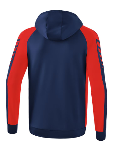 erima Six Wings Trainingsjacke mit Kapuze in new navy/rot