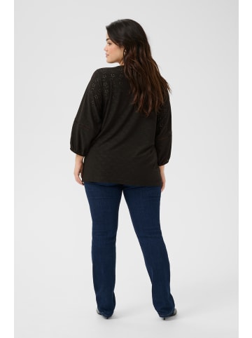 KAFFE curve Langarm-Bluse KCtara in Black Deep CC.