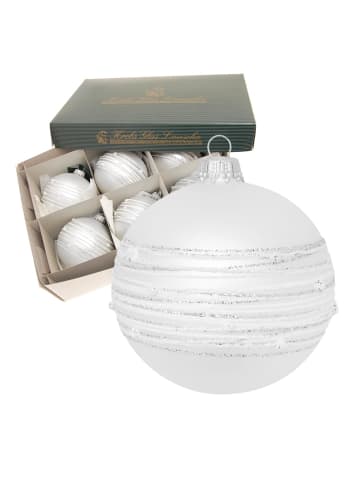 Krebs Glas Lauscha 6er-Set: Baumkugeln in Silber