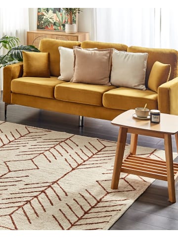 Beliani Kurzflor AKOREN in Beige/Braun - (W) 200 x (H) 1.3 x (L) 200 cm