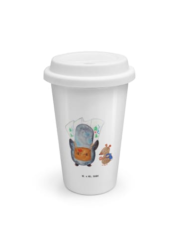 Mr. & Mrs. Panda To Go Becher Pinguin & Maus Wanderer ohne Spruch in Weiß
