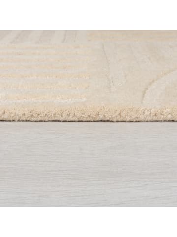 KADIMA DESIGN Handgetufteter Wollteppich in Pastellfarben in Beige