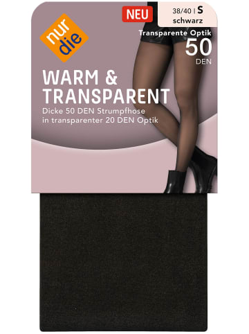 Nur Die  Feinstrumpfhose Warm & Transparent in Schwarz