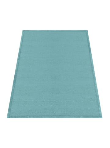 KADIMA DESIGN Hochflor Teppich waschmaschinenwaschbar Unifarben Schlafzimmer in Blau