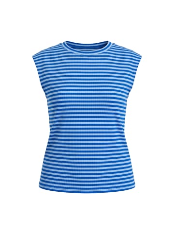 usha BLUE LABEL Women T-Shirt in Sky Blue Stripes