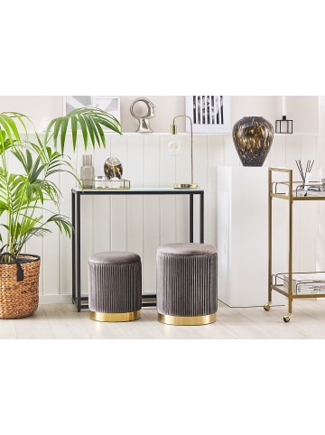 Beliani 2er-Set Pouf MIRAMAR in Grau/Gold