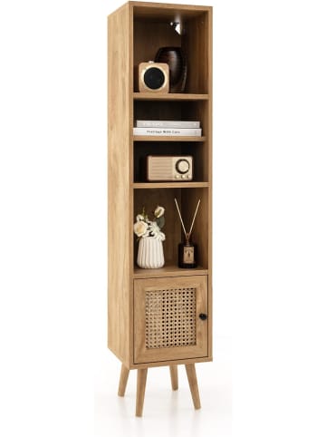 COSTWAY Hochschrank Rattan 29,5x29,5x137cm in Beige