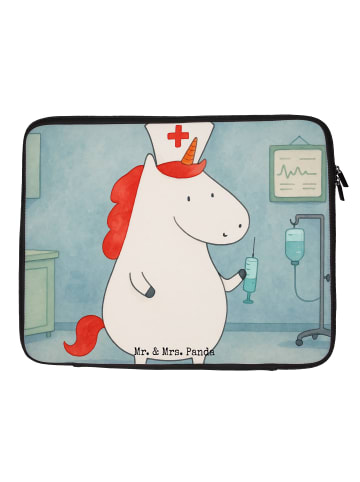 Mr. & Mrs. Panda Laptop Hülle Einhorn Krankenschwester Design oh... in Weiß