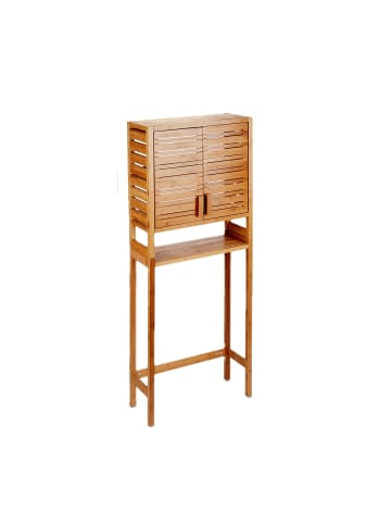 relaxdays Waschmaschinenschrank in Natur - (B)66 x (H)164 x (T) 26 cm