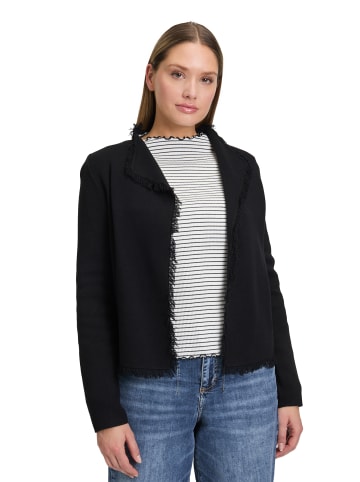 CARTOON Strick-Cardigan mit Fransen in Schwarz