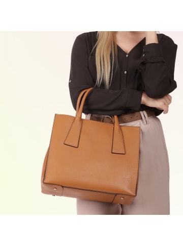 Toscanto Leder Handtasche Toscanto Tasche tan, hellbraun ca. 32cm