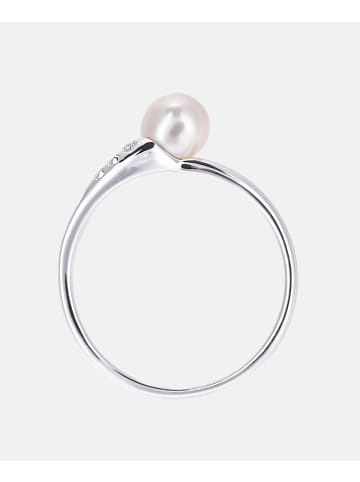 Diamant L'éternel Ring aus 375 Weißgold mit 0.01 Karat Diamant mit Perle