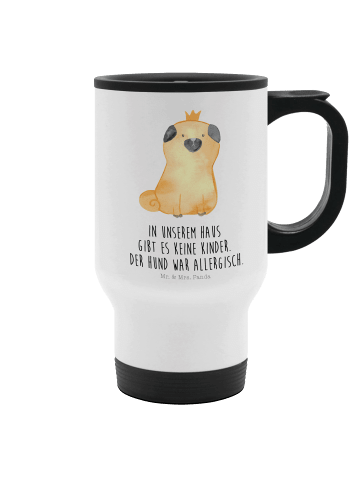 Mr. & Mrs. Panda thermosbecher Mops Krone mit Spruch in Weiß