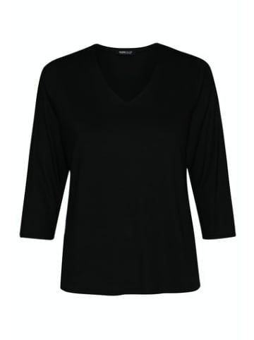 Frank Walder V-Kragen T-Shirt für Damen in schwarz