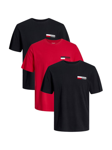 Jack & Jones T-Shirt Corp in Schwarz / rot