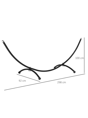 Outsunny Hängemattengestell,300cm x 90cm x100cm,schwarz