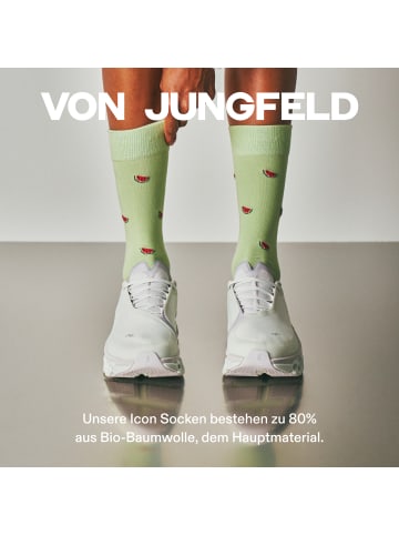 von Jungfeld Motivsocken FRUITY ICONS in Watermelon - Matcha Green