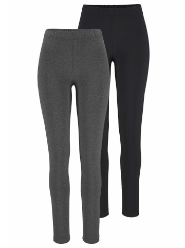 BOYSENS Leggings in grau-melange + schwarz
