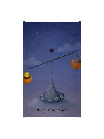 Mr. & Mrs. Panda Gästehandtuch Sternzeichen Waage Design ohne Sp... in Weiß