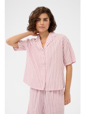 Kaffe Kurzarmhemd KAlara Loose fit in Ballerina White Henna Stripe