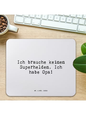 Mr. & Mrs. Panda Mauspad Ich brauche keinen Superhelden.... mit ... in Aquarellblau