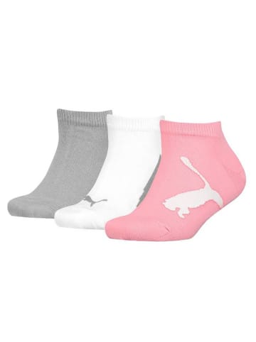 Puma Socken 3er Pack in Grau/Weiß/Rosa