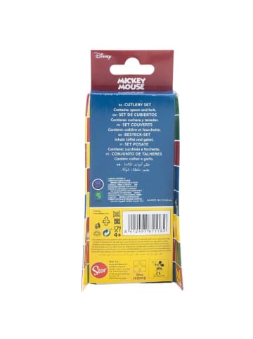 Disney Mickey Mouse Disney Mickey Mouse Kinderbesteck Set 2-teilig – Löffel & Gabel in Blau