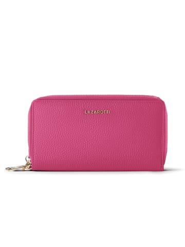 Lazarotti Bologna Leather XL Double Zip-Around Geldbörse RFID Leder 20 cm hot pink