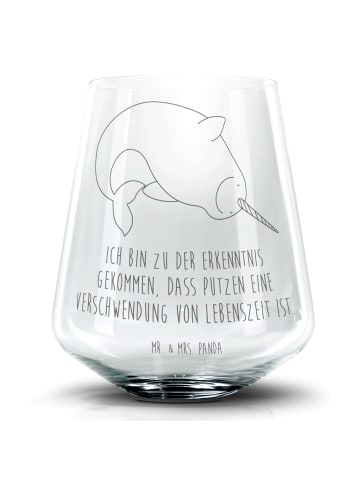 Mr. & Mrs. Panda Whiskeyglas Narwal mit Spruch in Transparent