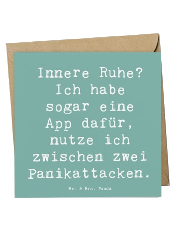 Mr. & Mrs. Panda Grußkarte Spruch Innere Ruhe mit Spruch in Meeresbrise