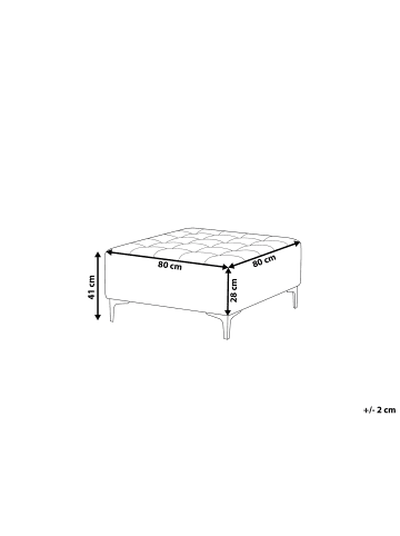 Beliani Ottomane ABERDEEN in Grau/Gold - (W) 80 x (H) 41 x (L) 80 cm