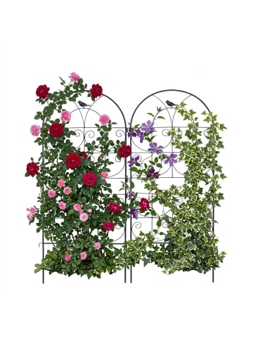 relaxdays 2 x Rankgitter "Vogel" in Schwarz - (B)50 x (H)116 cm