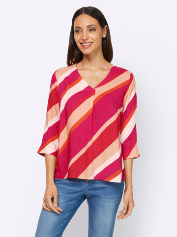 Heine Druckbluse in pink-apricot-bedruckt