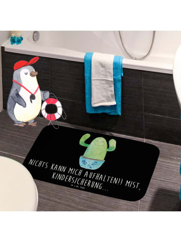 Mr. & Mrs. Panda Badeteppich Kaktus Happy mit Spruch in Schwarz