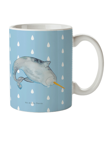Mr. & Mrs. Panda Kindertasse Narwal ohne Spruch in Blau Pastell