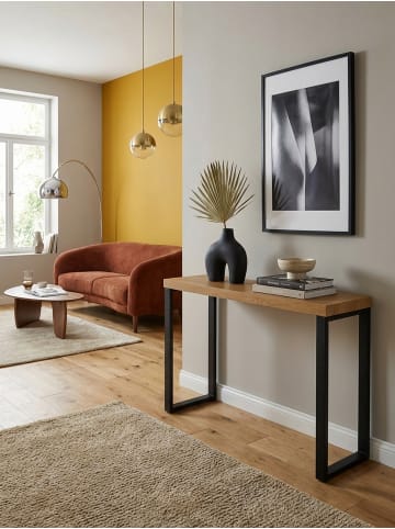 KADIMA DESIGN Konsolentisch in modernem Design, Eiche-Optik, große Ablagefläche
