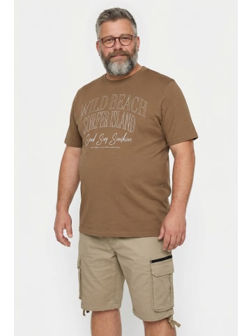 Men Plus Kurzarm T-Shirt in braun