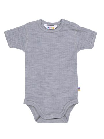 Joha Kurzarmbody Merinowolle in light grey melange