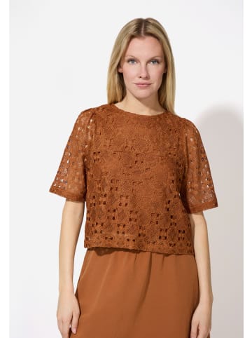 More & More Spitzenbluse in clay brown