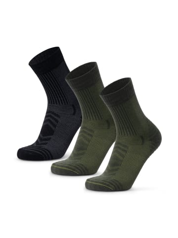 DANISH ENDURANCE Socken Merino Hiking Light in black olive green
