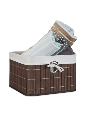 relaxdays 2 x Aufbewahrungskorb in Braun - (B)31 x (H)20 x (T)31 cm