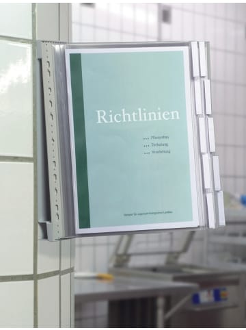 Durable Sichttafelhalter Funktion safe für Wandmontage mit 10 Tafeln farbig sortier