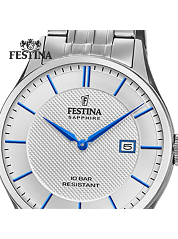Festina Analog-Armbanduhr Festina Swiss Made silber groß (ca. 40mm)