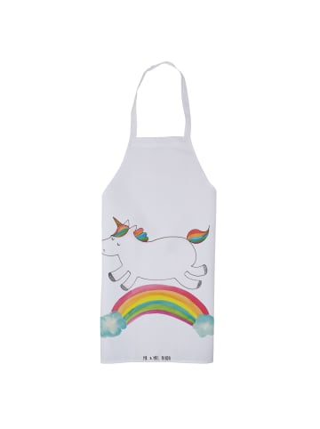 Mr. & Mrs. Panda Kochschürze Einhorn Regenbogen ohne Spruch in Weiß