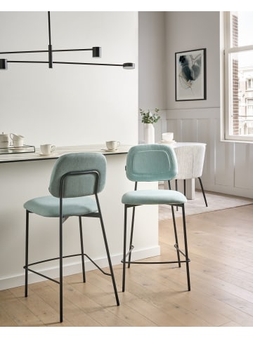 Beliani 2er-Set Barhocker DUETTE in Blau/Schwarz
