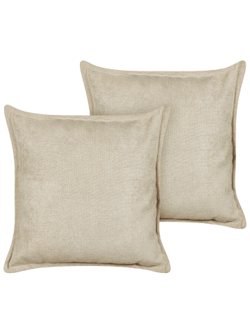 Beliani 2er-Set Dekokissen LAPSANA in Beige