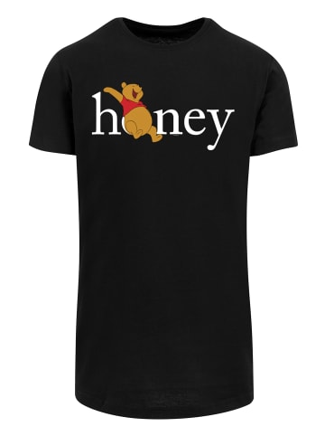 F4NT4STIC Long Cut T-Shirt Disney Winnie Puuh Der Bär Honig in schwarz