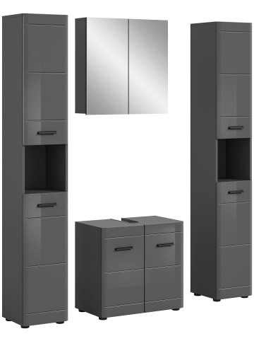 xonox.home Badkombination in grau/grau hochglanz  - (B) 150 x (H) 190 x (T) 34