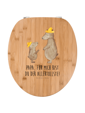 Mr. & Mrs. Panda Motiv WC Sitz Bären mit Hut mit Spruch in Braun