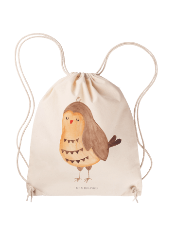 Mr. & Mrs. Panda gym rucksack Eule Zufrieden ohne Spruch in Creme